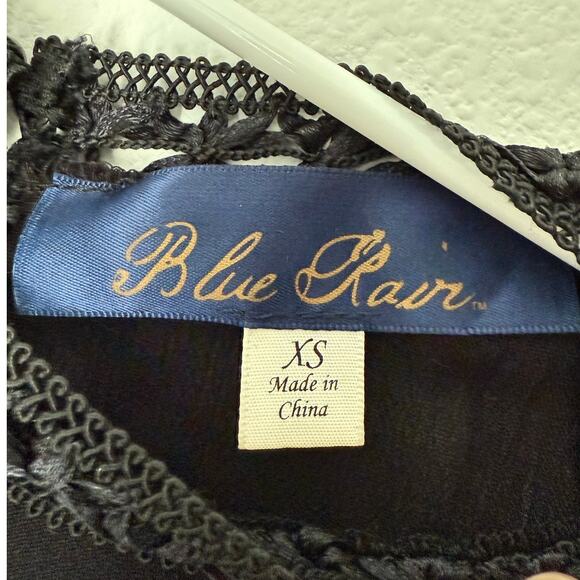 Women’s Black Long Sleeve Blouse with Lace Trim and Tie Cuffs Boho Chic Style XS - Picture 10 of 10